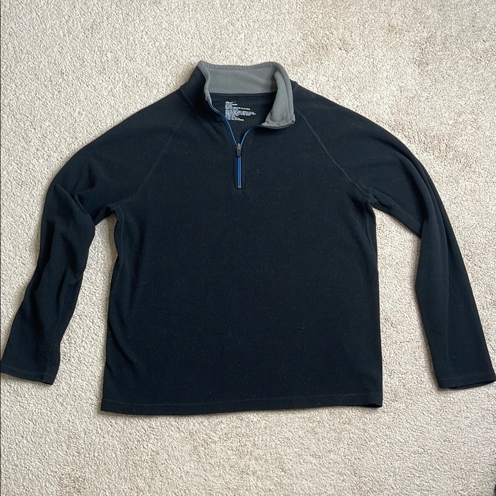 GAP Black and Gray Zip Up Sweater with Textured Knit